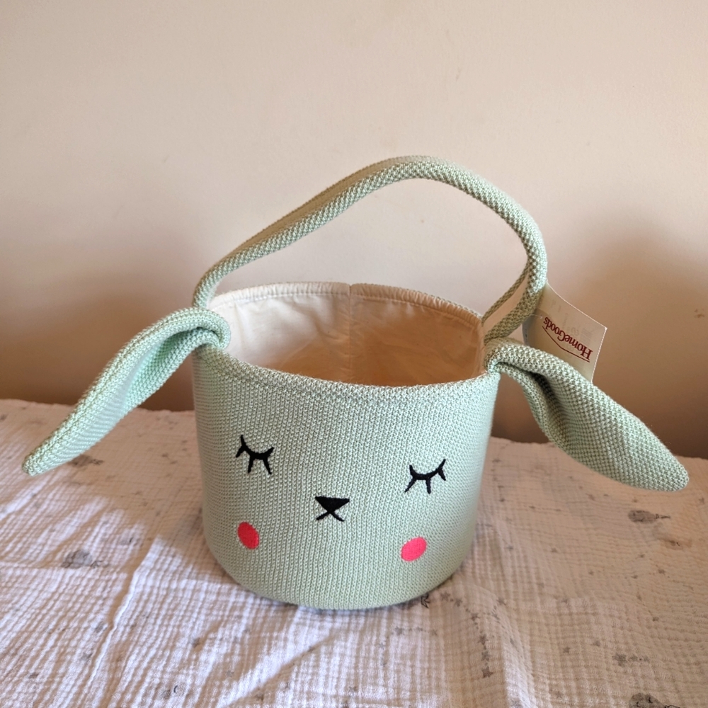 NWT Mint Green Easter Bunny Basket